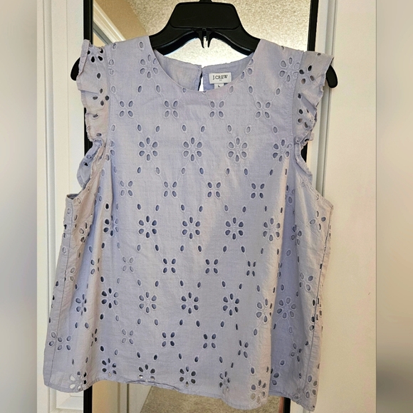 J.Crew eyelet cotton top - Picture 1 of 1